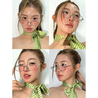 Retro Polka Dot Silk Scarf - Modomu