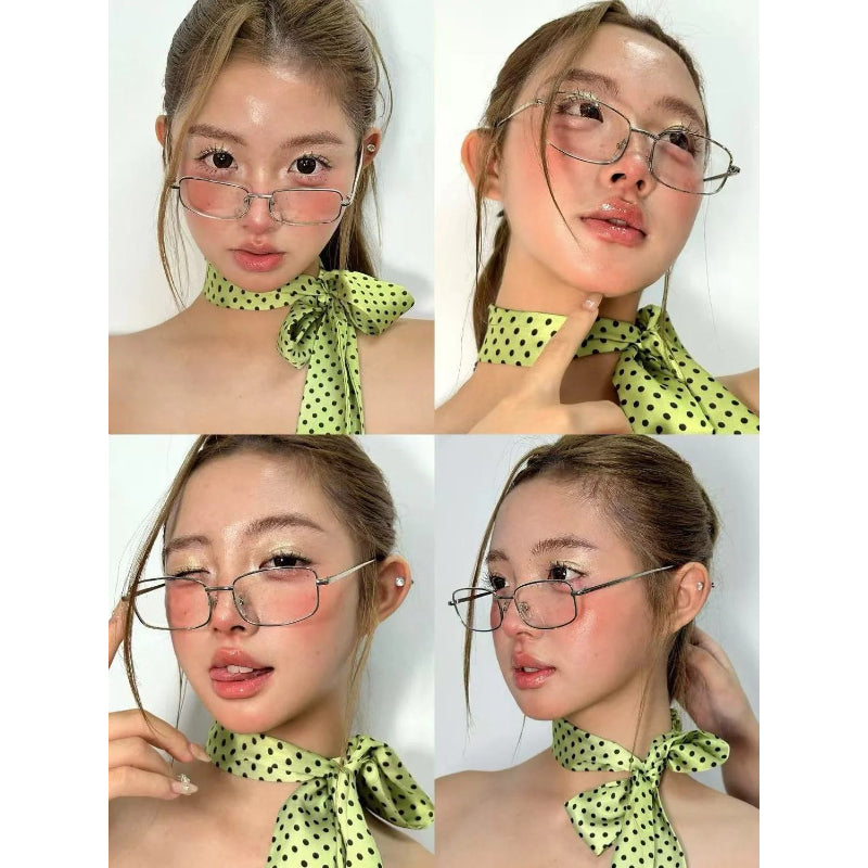 Retro Polka Dot Silk Scarf