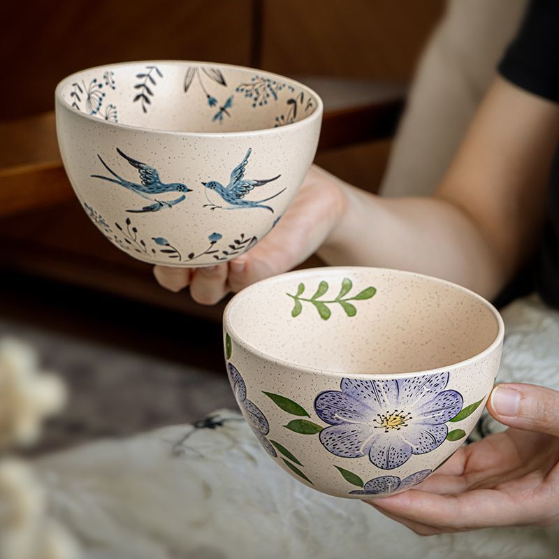 Speckled Glaze Hand-Painted Rice Bowl