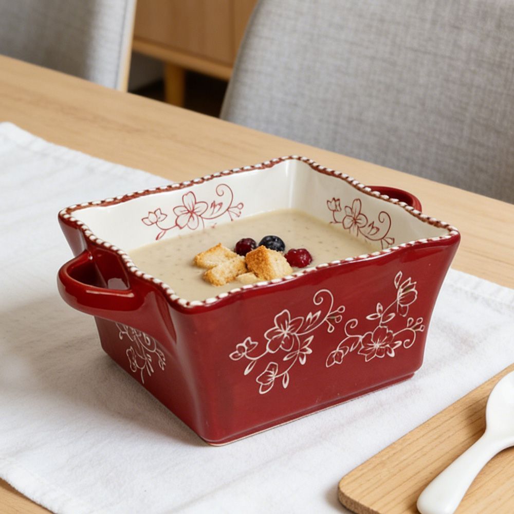 Embossed Floral Baking Bowl