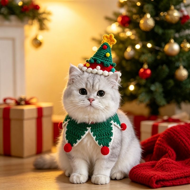 Christmas Tree Pet Hat Set