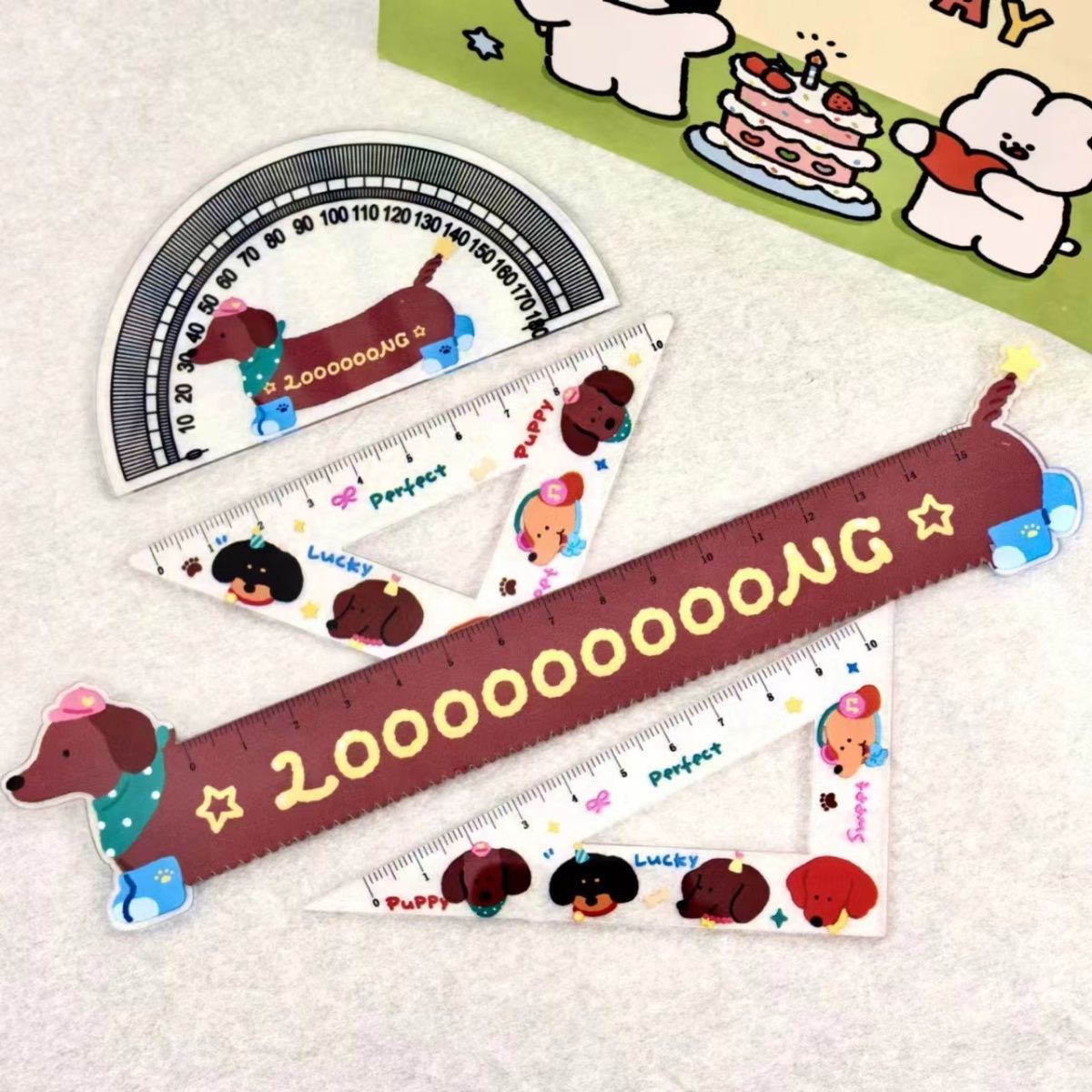 Cartoon Dog Acrylic Ruler Set - Modomu