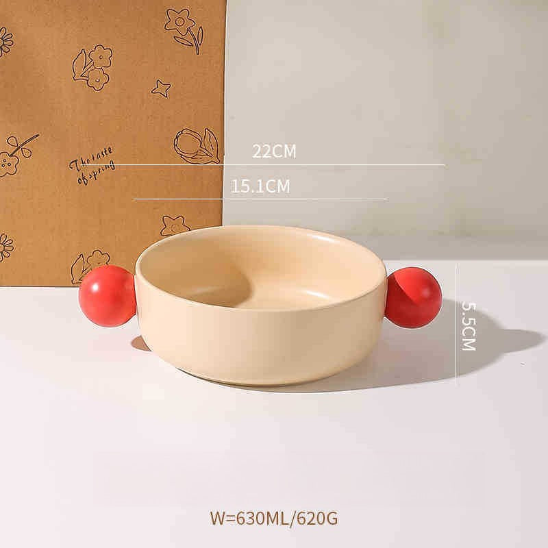 Contrast Handle Ceramic Salad Bowl - Modomu