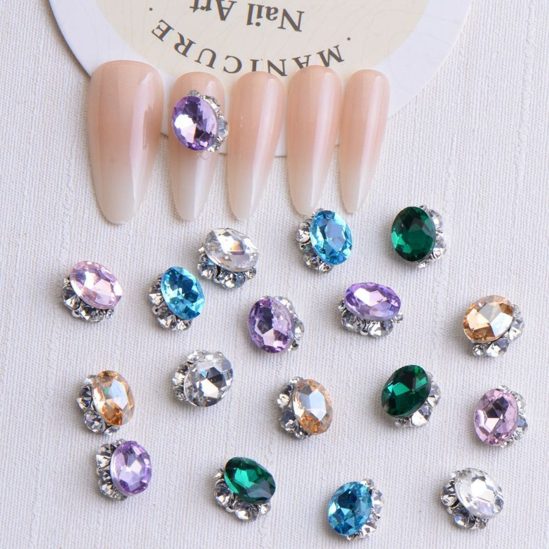 Oval Halo Nail Charms