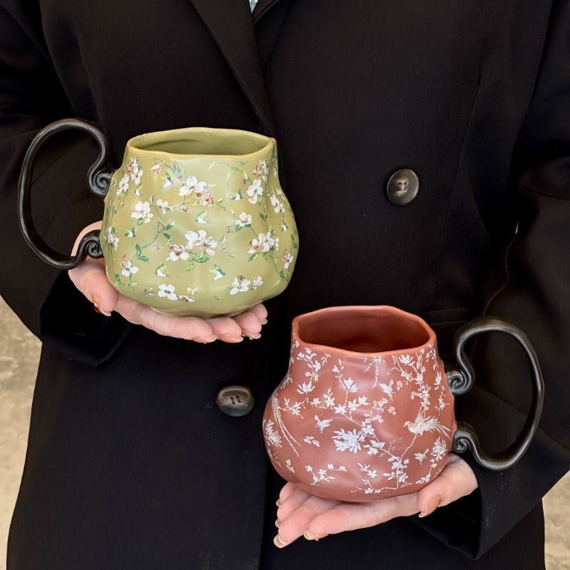 Vintage Floral Ceramic Mug