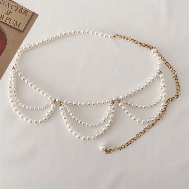 Pearl Waist Chain Fringe Belt