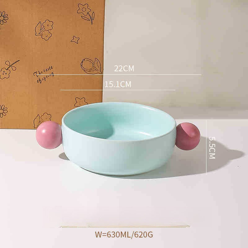 Contrast Handle Ceramic Salad Bowl - Modomu