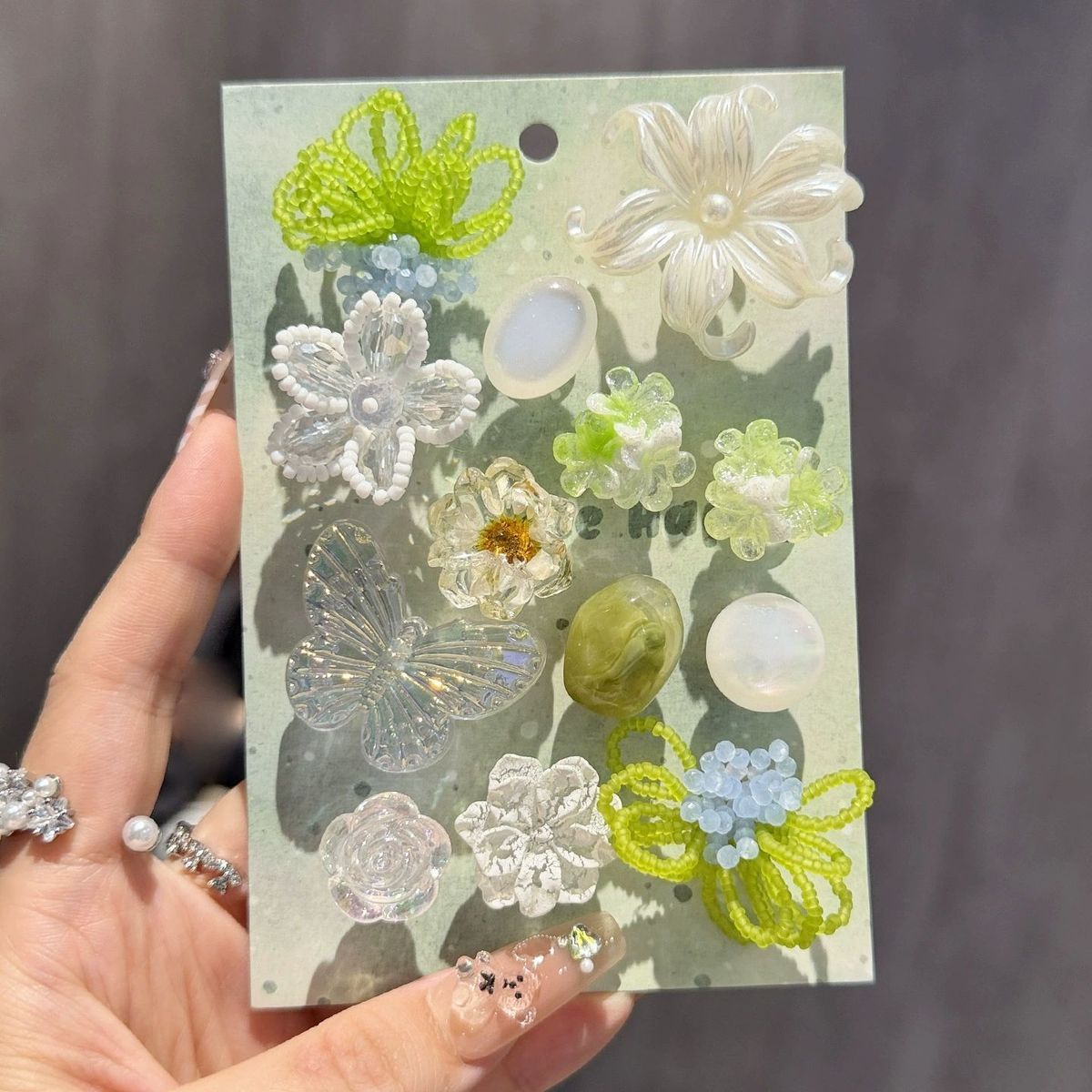 Beaded Bow Camellia Charms