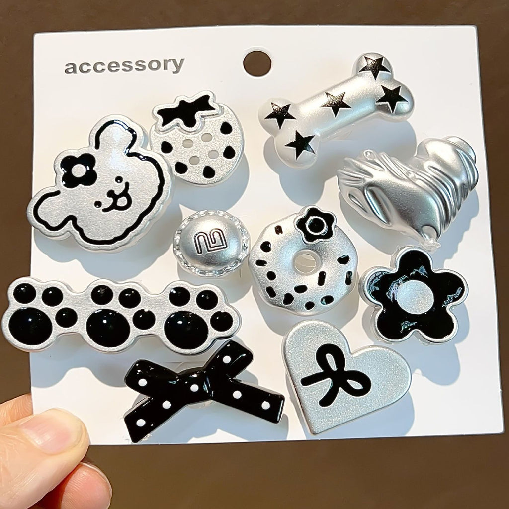 Monochrome Puppy Charm Set