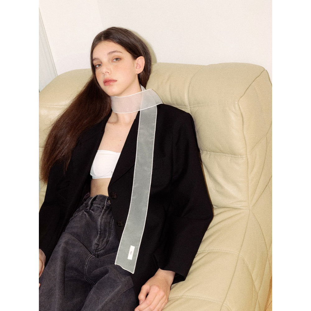 Pearlescent Organza Narrow Scarf - Modomu