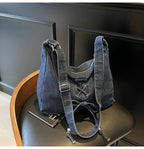 Corset Bow Denim Shoulder Bag