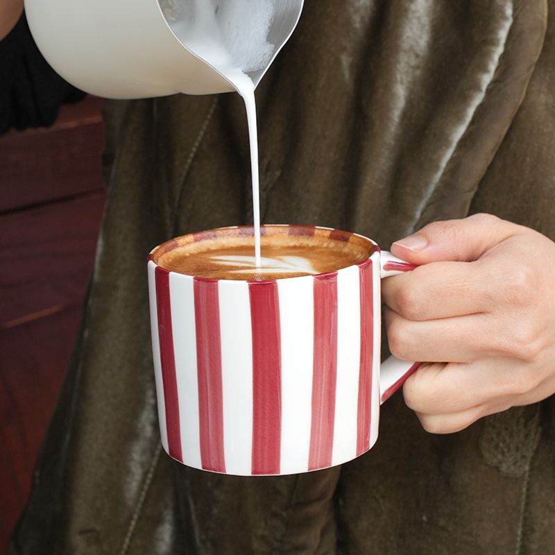 Hand-Painted Striped Ceramic Mug