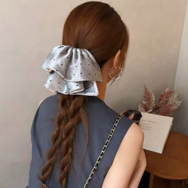 Satin Ruffle Ponytail Clip