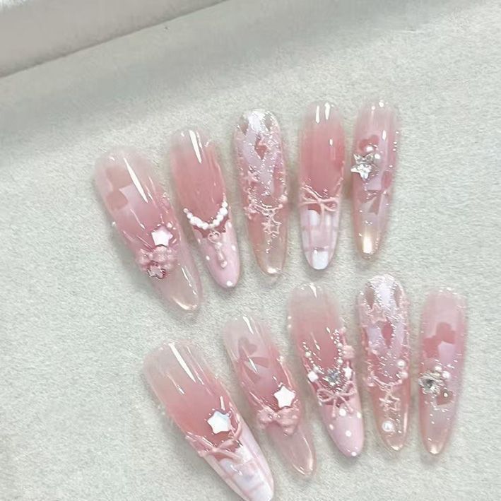 Ballet Bow Stiletto Press-On Nails