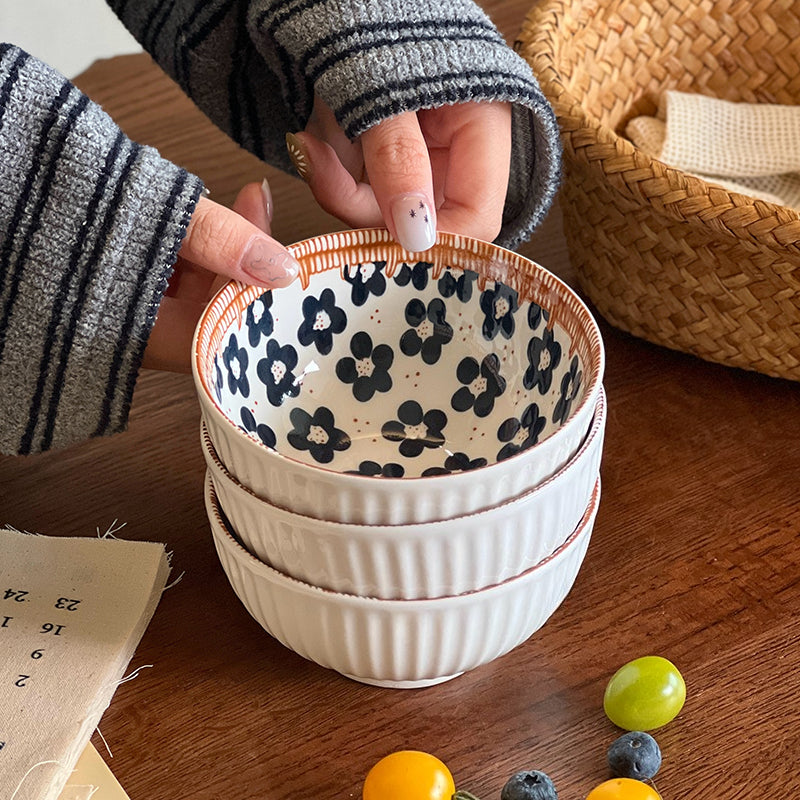 Hand-Painted Bohemian Rice Bowl
