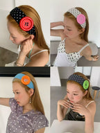Big Button Polka Dot Headband