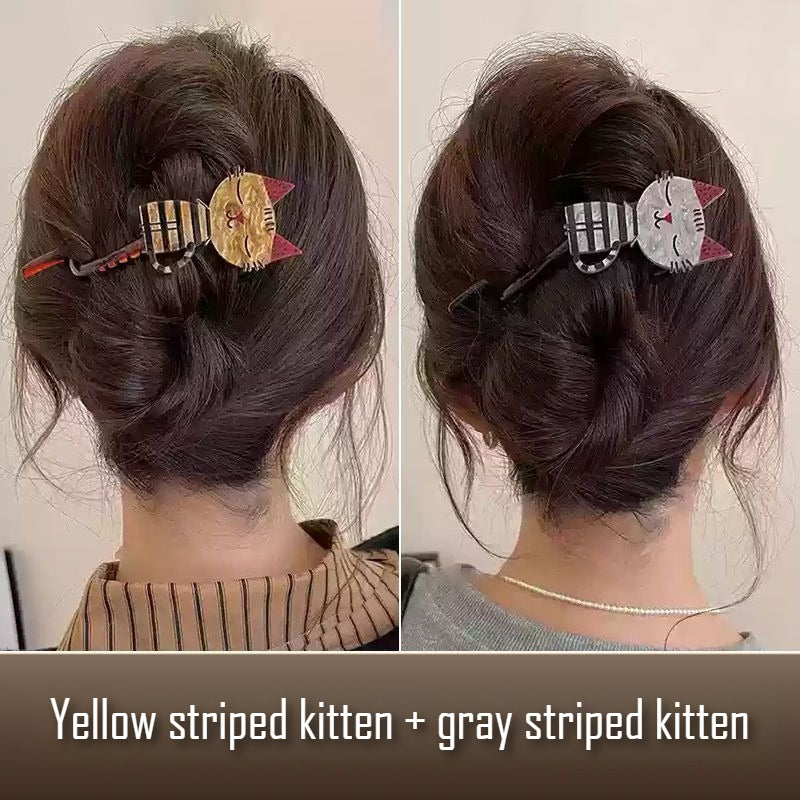 Cartoon Cat Twist Hair Clip