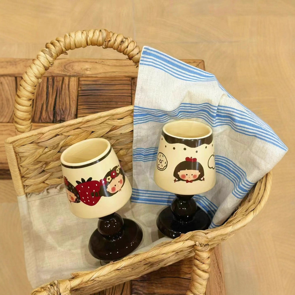 Retro Ceramic Girl Dessert Mug - Modomu