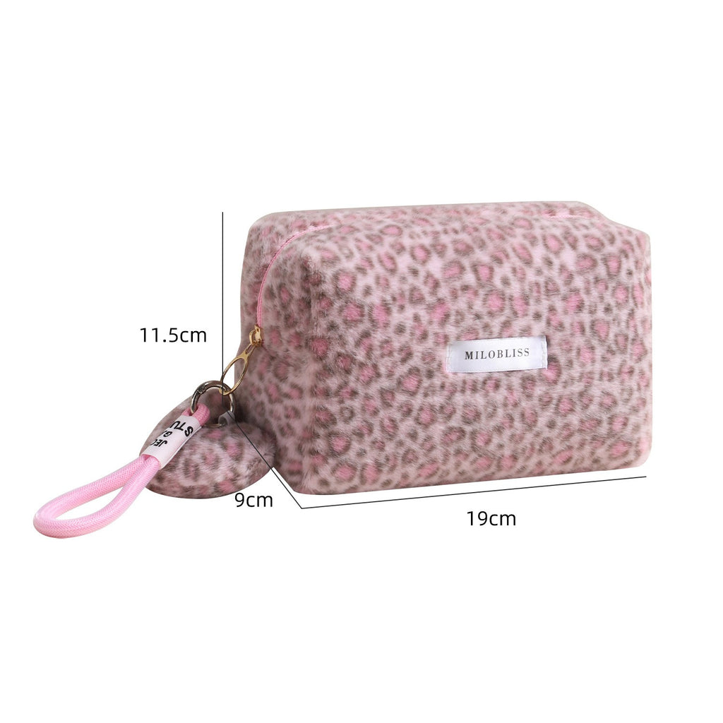 Leopard Plush Cosmetic Bag Organizer - Modomu