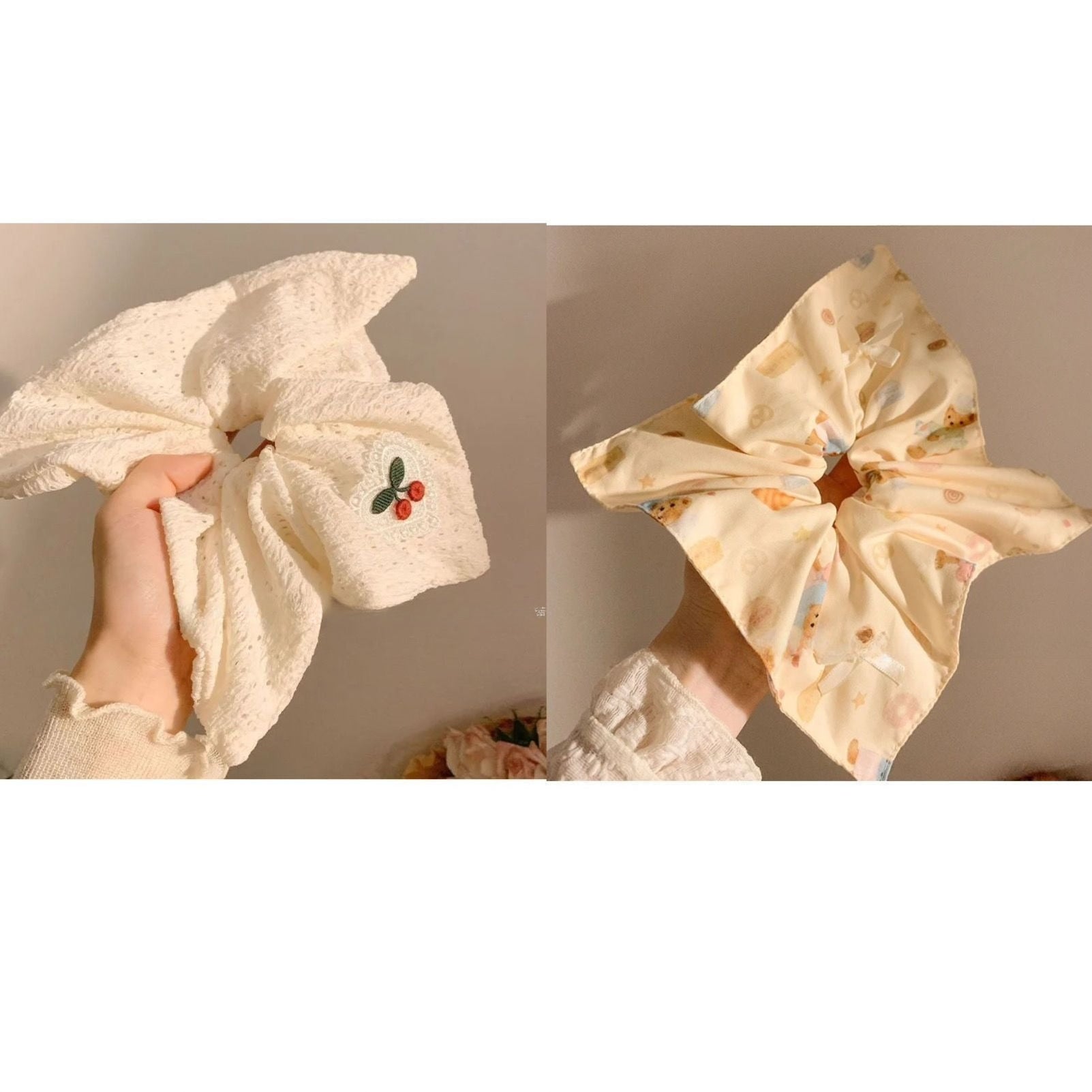 Plaid Hair Scrunchie Scarf Set - Modomu