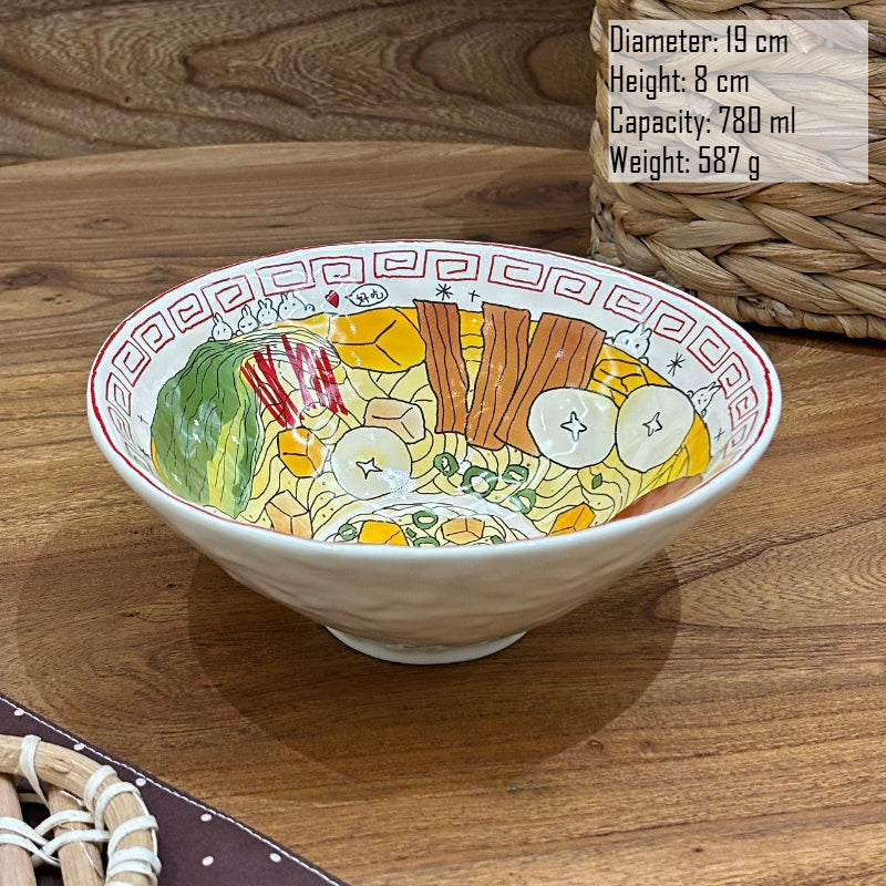 Hand-Painted Japanese Ramen Bowl