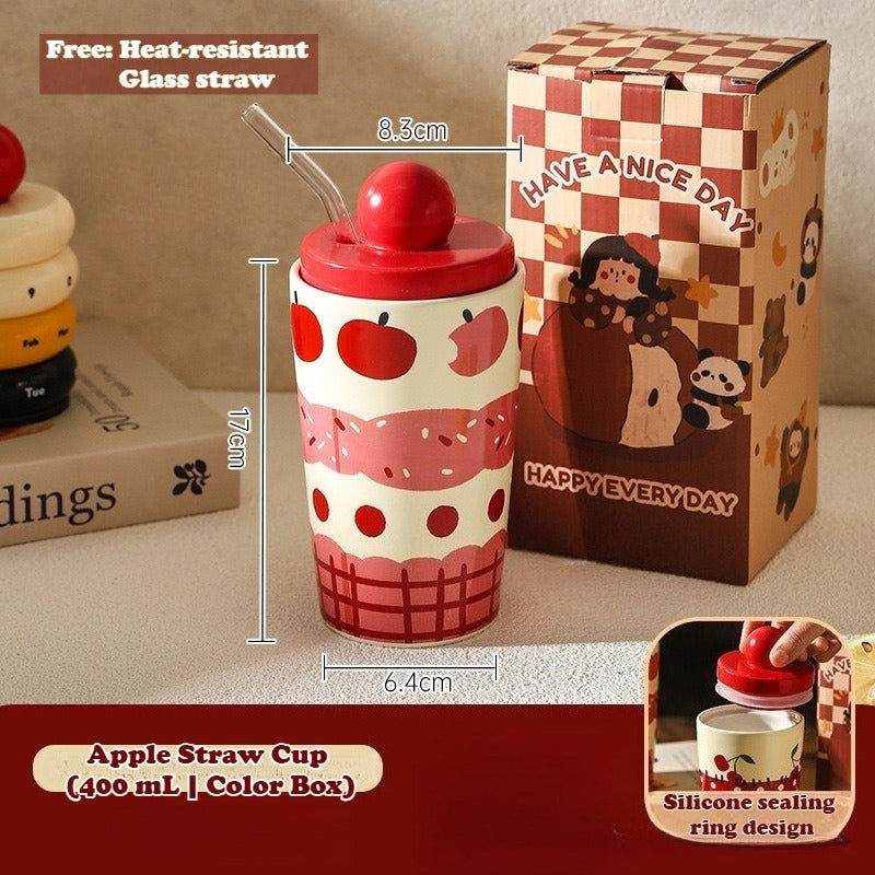 Ceramic Strawberry Pattern Mug - Modomu