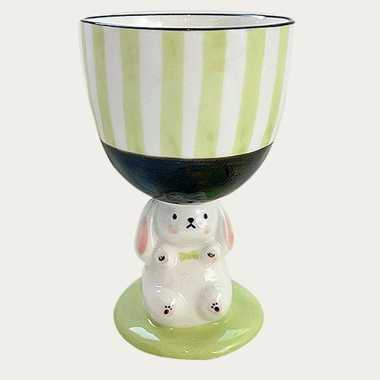 Hand Painted Rabbit Goblet Mug - Modomu