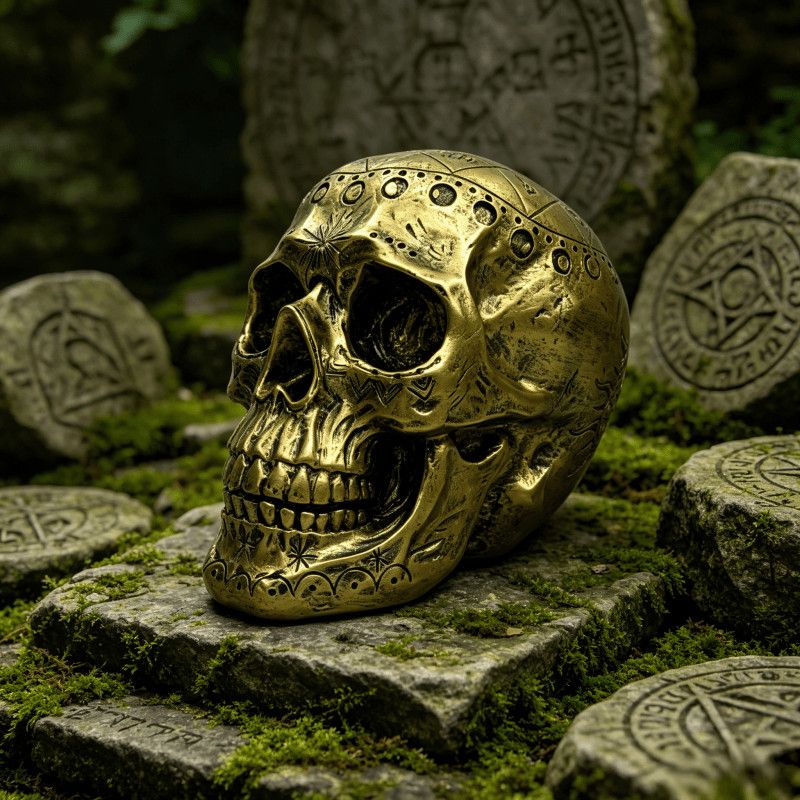 Engraved Skull Ornament