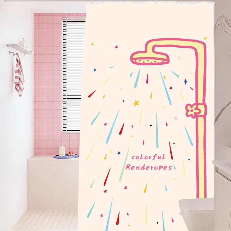 Rainbow Shower Print Curtain