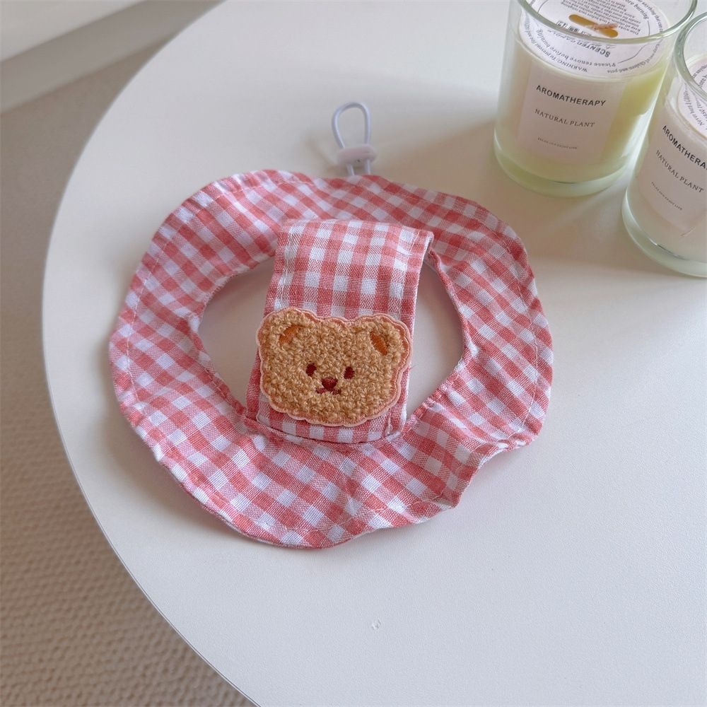 Bear Patch Gingham Pet Hat