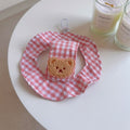 Bear Patch Gingham Pet Hat