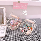 Wire Storage Basket with Handle