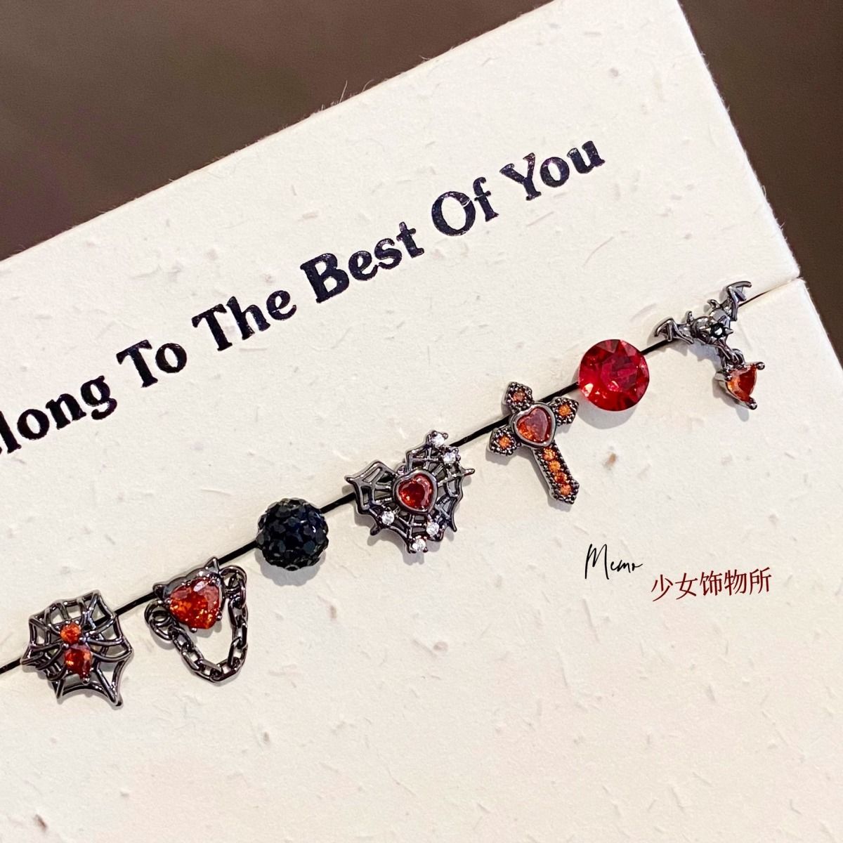 Gothic Cross Spider Earrings