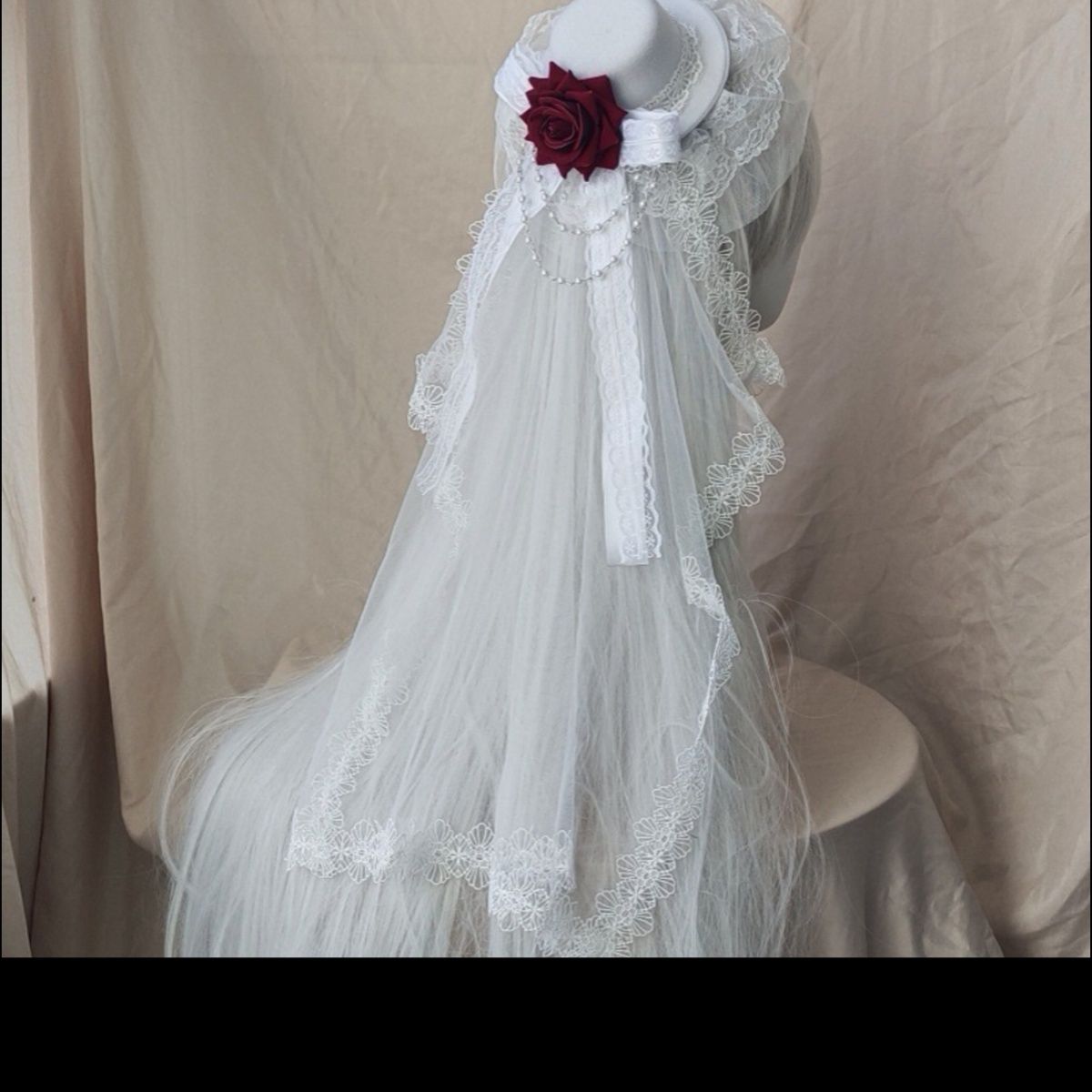 Rose Veil Bonnet Fascinator
