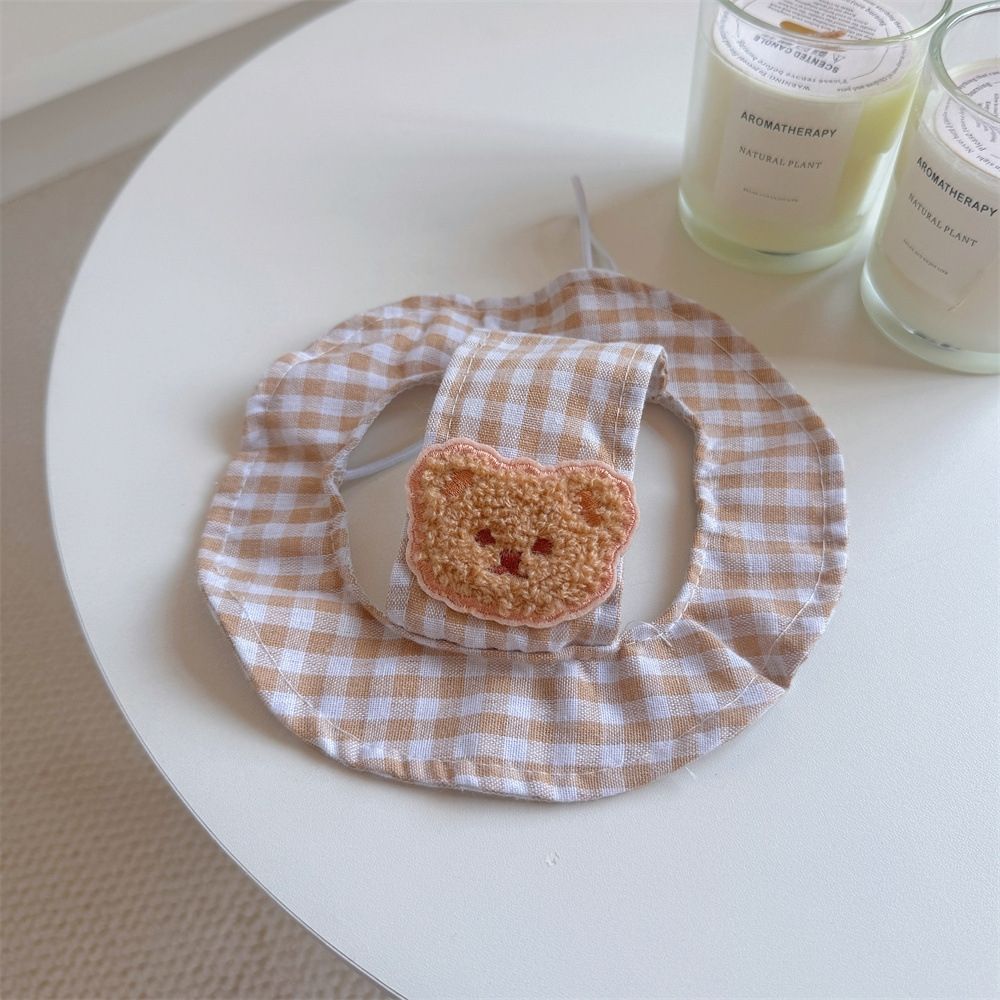 Bear Patch Gingham Pet Hat