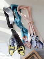 Animal Print Square Silk Tie - Modomu