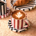 Hand-Painted Striped Ceramic Mug
