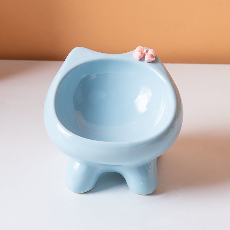 Ceramic Cat Elevated Pet Bowl
