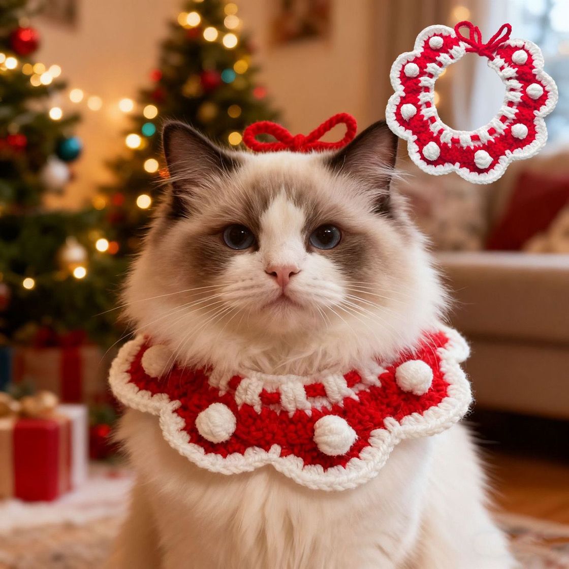 Festive Pet Tiger Head Scarf