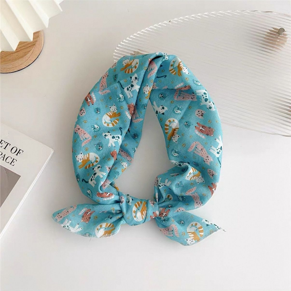 Cotton Linen Floral Square Scarf - Modomu