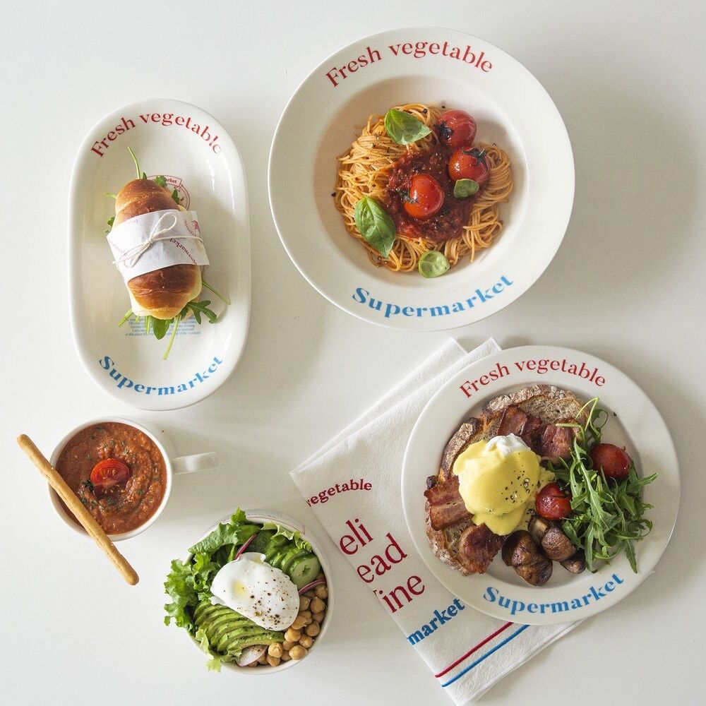 Deli Lettering Bone China Plate