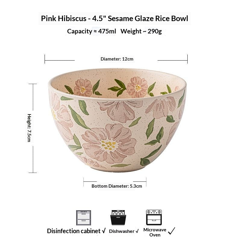Speckled Glaze Hand-Painted Rice Bowl