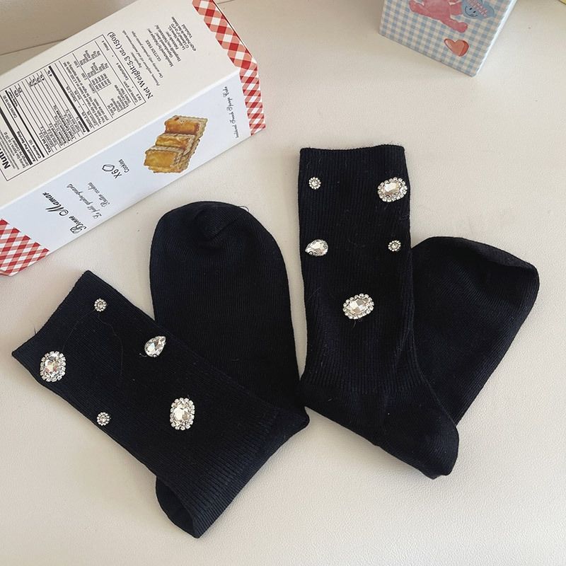 Rhinestone Embellished Fashion Socks - Modomu