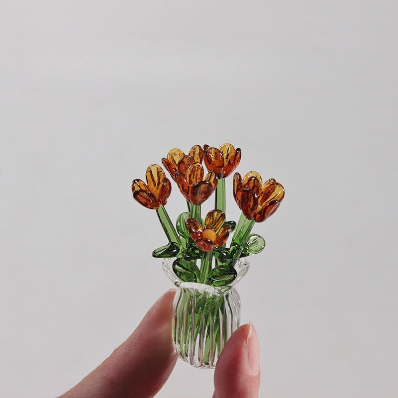 Handmade Glass Flower Arrangement