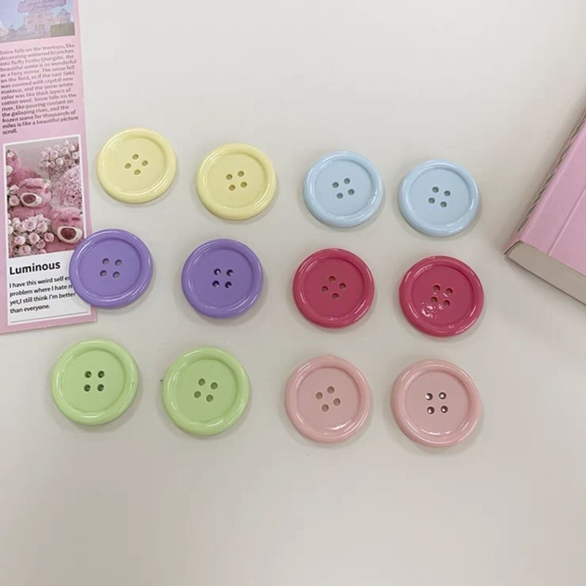 Pastel Button Fridge Magnets
