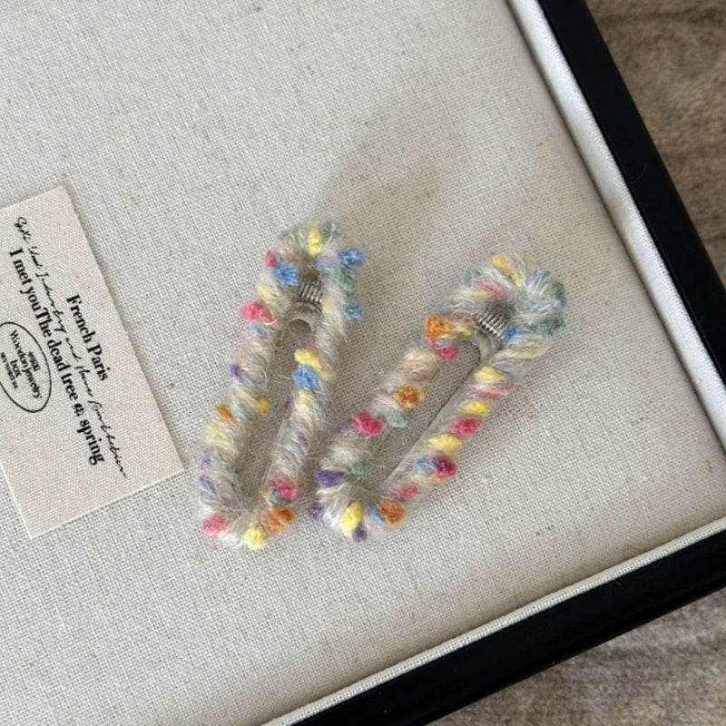 Plush Hair Clips Set