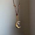 Sun Moon Braided Rope Necklace