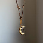 Sun Moon Braided Rope Necklace
