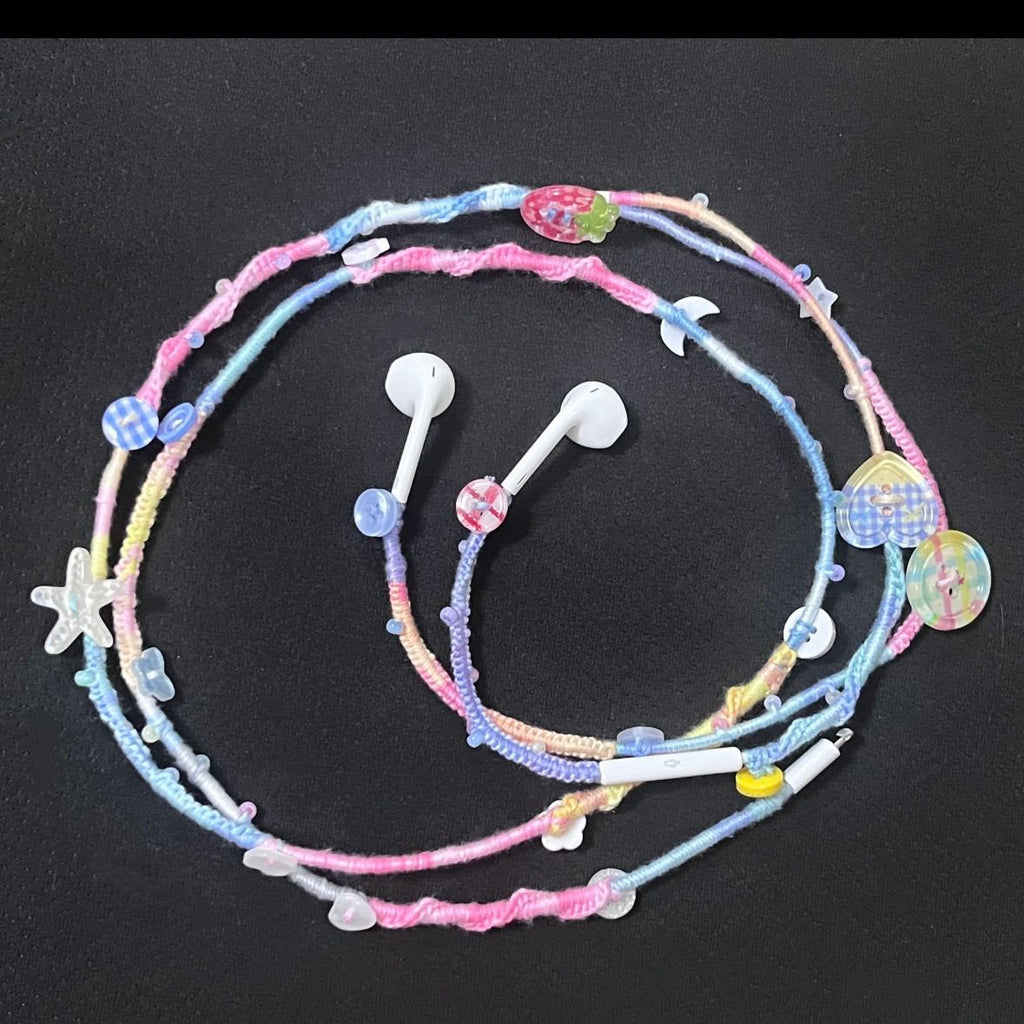 Rainbow Braided Earphone Cord Kit