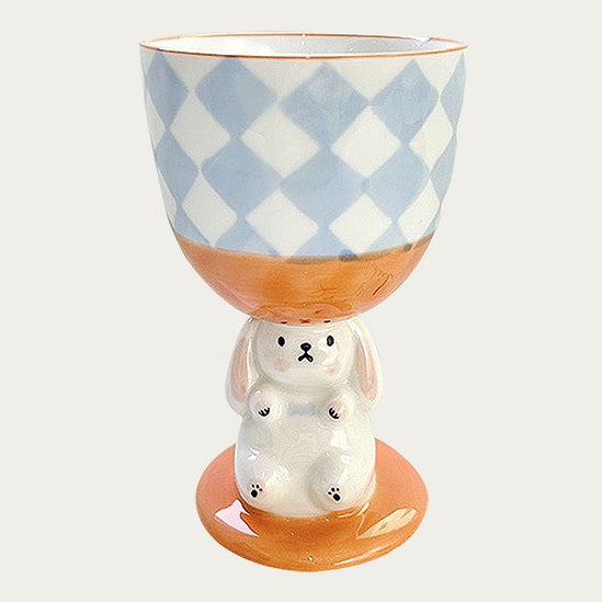Hand Painted Rabbit Goblet Mug - Modomu